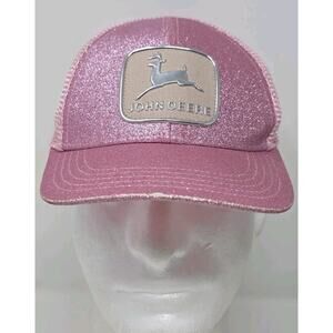 Genuine JOHN‎ DEERE Pink Glitter Toddler Snapback Hat Baseball Cap Tractor Farm